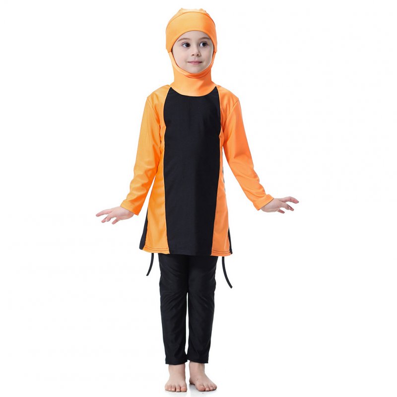 2 Pcs/set Children Girl Muslim Style Long-sleeved Swimsuit Set