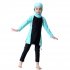 2 Pcs set Children Girl Muslim Style Long sleeved Swimsuit Set