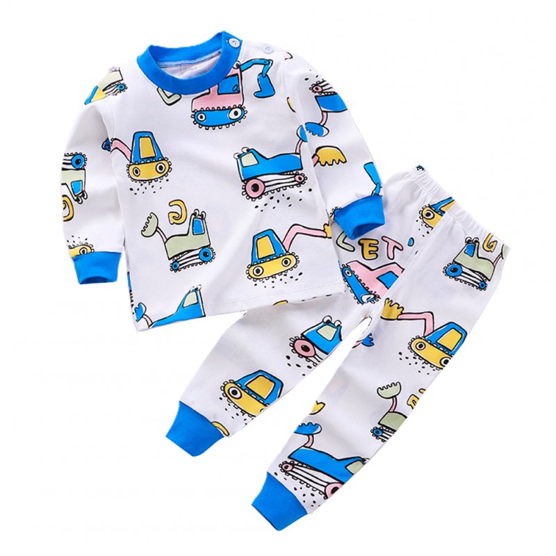 2 Pcs/set Children's Underwear Set Cotton Cartoon Long-sleeve + Trousers for 0-4 Years Old Kids a04_90 yards