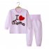 2 Pcs set Children s Underwear Set Cotton Cartoon Long Sleeve   High Waist Trousers for 0 3 Years Old Kids  High waist  love mom 73