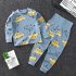 2 Pcs set Children s Underwear Set Cotton Long sleeve Top   High waist Belly protecting Pants for 0 4 Years Old Kids Blue  73