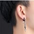 2 Pcs set Ear Clip Titanium Steel  Gothic Black Universal Ear Studs Big ear buckle  with holes  black