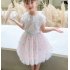 2 Pcs set Girls Suit Lapel Short sleeve Top   Star Mesh Skirt for 3 8 Years Old Girls Pink 140cm