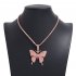 2 Pcs set Women s Necklace Ins Style Butterfly shape Diamond mounted Double deck Necklace Golden set