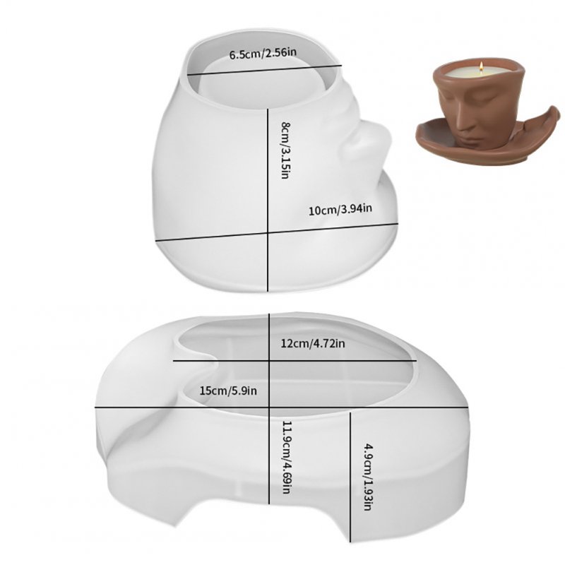 2 Pieces Abstract Face Flower Pot Silicone Mold DIY Concrete Plant Vase Mould Handmade Home Decoration Tool Candle Pen Holder Mold Succulent Planter Vase Mold set