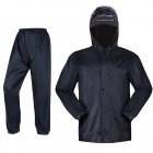 2 Pieces Split Raincoat Long Sleeve Drawstring Cap Raincoat Top With Reflective Tape Pockets Long Rain Pants For Camping Hiking C L