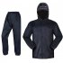 2 Pieces Split Raincoat Long Sleeve Drawstring Cap Raincoat Top With Reflective Tape Pockets Long Rain Pants For Camping Hiking C 2XL