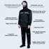 2 Pieces Split Raincoat Long Sleeve Drawstring Cap Raincoat Top With Reflective Tape Pockets Long Rain Pants For Camping Hiking B 2XL
