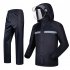 2 Pieces Split Raincoat Long Sleeve Drawstring Cap Raincoat Top With Reflective Tape Pockets Long Rain Pants For Camping Hiking D XL