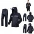 2 Pieces Split Raincoat Long Sleeve Drawstring Cap Raincoat Top With Reflective Tape Pockets Long Rain Pants For Camping Hiking A XL