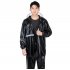 2 Pieces Split Raincoat Long Sleeve Drawstring Cap Raincoat Top With Reflective Tape Pockets Long Rain Pants For Camping Hiking A XL