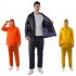 2 Pieces Split Raincoat Set Long Sleeve Hooded Raincoat With Pockets Long Rain Pants Bike Rainwear For Camping Hiking Running Orange XL