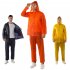 2 Pieces Split Raincoat Set Long Sleeve Hooded Raincoat With Pockets Long Rain Pants Bike Rainwear For Camping Hiking Running Orange XL