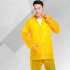 2 Pieces Split Raincoat Set Long Sleeve Hooded Raincoat With Pockets Long Rain Pants Bike Rainwear For Camping Hiking Running Orange XL