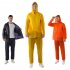 2 Pieces Split Raincoat Set Long Sleeve Hooded Raincoat With Pockets Long Rain Pants Bike Rainwear For Camping Hiking Running Orange XL