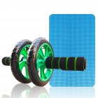 2 Wheels Abdominal Roller With Floor Mat Wear-resistant Anti-skid Home Fitness Exercise Training Equipment 16cm