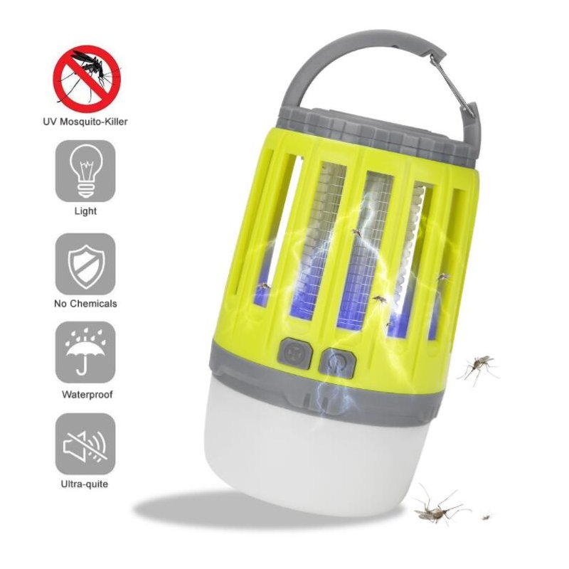 2 in 1 3.7V USB Charging LED Mosquito Killer Lamp for Outdoor Lighting yellow