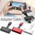 2 in 1 Audio Extension Cable Fast Charging Adapter Cable for IOS Mobile Phone Silver