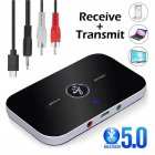 2-in-1 B6 Bluetooth-compatible  5.0  Transmitter Receiver 3.5mm Aux Music Clear Sound Wireless Audio Adapter For Mp3 Mp4 Tv Pc black