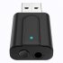 2 in 1 Bluetooth 5 0 Transmitter Receiver 3 5mm AUX HIFI Stereo Audio USB Mini Wireless Adapter for Speakers Car PC black