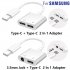 2 in 1  C  Type  Adapter Usb C 3 5mm Jack Earphone Audio Cable For Galaxy S21 S20 Fe Note 20 Ultra Note 10 Plus type C type C interface