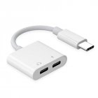 2 in 1  C  Type  Adapter Usb C 3 5mm Jack Earphone Audio Cable For Galaxy S21 S20 Fe Note 20 Ultra Note 10 Plus type C type C interface