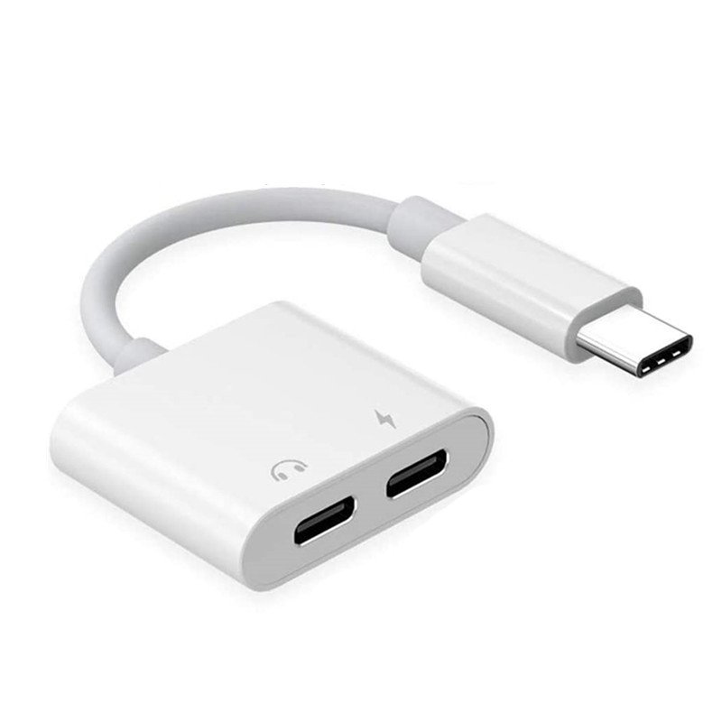 2-in-1  C  Type  Adapter Usb C 3.5mm Jack Earphone Audio Cable For Galaxy S21 S20 Fe Note 20 Ultra Note 10 Plus type*C+type*C interface