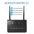 2 in 1 CSR Audio Adapter Bluetooth 5 0 Wireless Receiving and Transmittin black