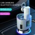 2 in 1 Car Kit Fast Charging Charger Bluetooth Wireless Hands free Noise Canceling Headphones White
