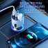 2 in 1 Car Kit Fast Charging Charger Bluetooth Wireless Hands free Noise Canceling Headphones White