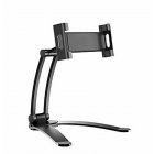 2 in 1 Flexible Lazy Bracket Pull-Up Desktop/Wall Cell Phone <span style='color:#F7840C'>Tablet</span> Holder Stand Adjustable Mount black