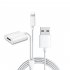 2 in 1 Function Charger for Apple Pencil Adapter USB Charger Data Cable for iPhone and iPad Pro Accessories  1M  White   white 1m
