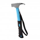 2-in-1 Functional Camping Hammer Nail Puller High-Strength Carbon Steel Mallet Outdoor Accessories For Hiking Camping blue