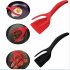 2 in 1 Grip  Flip  Tongs Egg Tongs French Toast Pancake Egg Clamp Omelet Accessories Black
