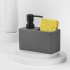 2 in 1 Kitchen Soap Dispenser Hand Sanitizer Bottle Organizer with Sponge Holder Kitchen Bathroom Accessories Grey