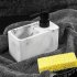 2 in 1 Kitchen Soap Dispenser Hand Sanitizer Bottle Organizer with Sponge Holder Kitchen Bathroom Accessories White
