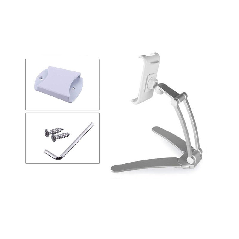 2-in-1 Kitchen Tablet Stand Wall Desk Mount Tablet Stand Fit For Tablet Smartphone Holders white