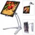 2 in 1 Kitchen Tablet Stand Wall Desk Mount Tablet Stand Fit For Tablet Smartphone Holders white