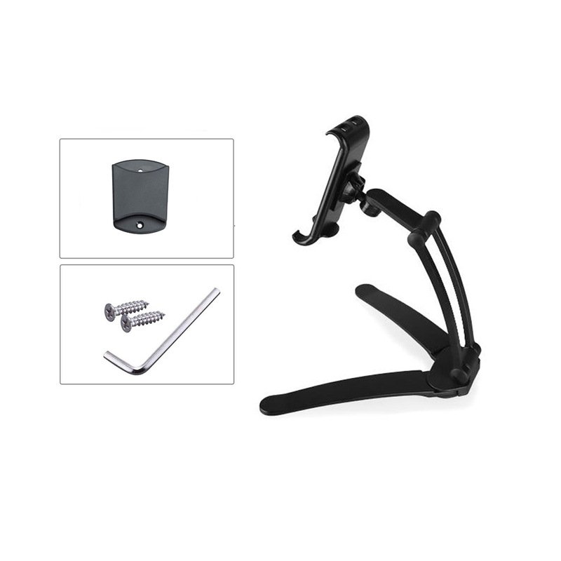 2-in-1 Kitchen Tablet Stand Wall Desk Mount Tablet Stand Fit For Tablet Smartphone Holders black