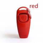 2 in 1 Multi-function Pets Clicker Whistle Dog Trainer Clicker with Keyring Pet Puppy Trainer Dog Flute + Clicker red