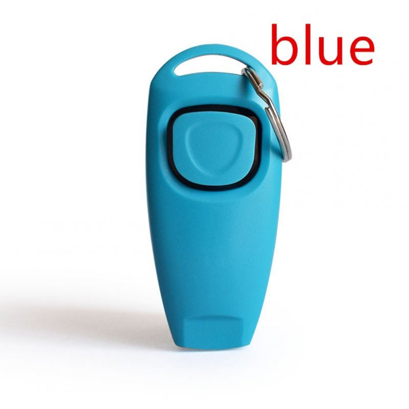 2 in 1 Multi-function Pets Clicker Whistle Dog Trainer Clicker with Keyring Pet Puppy Trainer Dog Flute + Clicker blue