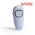 2 in 1 Multi-function Pets Clicker Whistle Dog Trainer Clicker with Keyring Pet Puppy Trainer Dog <span style='color:#F7840C'>Flute</span> + Clicker white