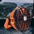 2 in 1 Outdoor Camping Remote Control Fan with Lamp 3 Speed Settings 3 Brightness Levels Usb Charging Office Fan Orange