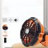 2 in 1 Outdoor Camping Remote Control Fan with Lamp 3 Speed Settings 3 Brightness Levels Usb Charging Office Fan Orange