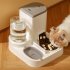 2 in 1 Pet Automatic Feeder Dog Cat Drinking Fountain Water Dispenser Food Bowl Pet Supplies Gray