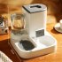 2 in 1 Pet Automatic Feeder Dog Cat Drinking Fountain Water Dispenser Food Bowl Pet Supplies Gray