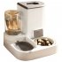 2 in 1 Pet Automatic Feeder Dog Cat Drinking Fountain Water Dispenser Food Bowl Pet Supplies Gray