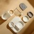 2 in 1 Pet Automatic Feeder Dog Cat Drinking Fountain Water Dispenser Food Bowl Pet Supplies Gray