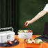 2 in 1 Portable Electric Heated Lunch Boxes 1 8L Stainless Steel Food Warmer with Cutlery for Home Office White US plug