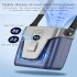 2 in 1 Portable Waist Clip Fan 3 Speeds 2a Fast Charging Necklace Fan for Outdoor Works Farm Hiking Camping Travel Gray